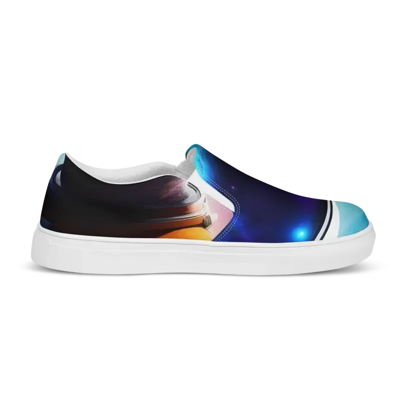 Galactic Mens Canvas Shoes Astronaut in Space