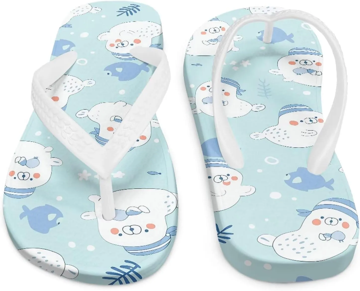 Girls Boys Flip Flops Sandals Kids Water Shoes - Cartoon Print - Thong Beach Slides Summer Slip-on