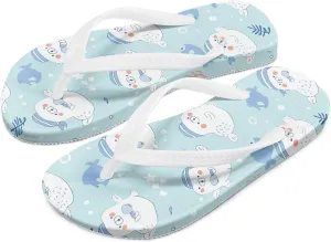 Girls Boys Flip Flops Sandals Kids Water Shoes - Cartoon Print - Thong Beach Slides Summer Slip-on