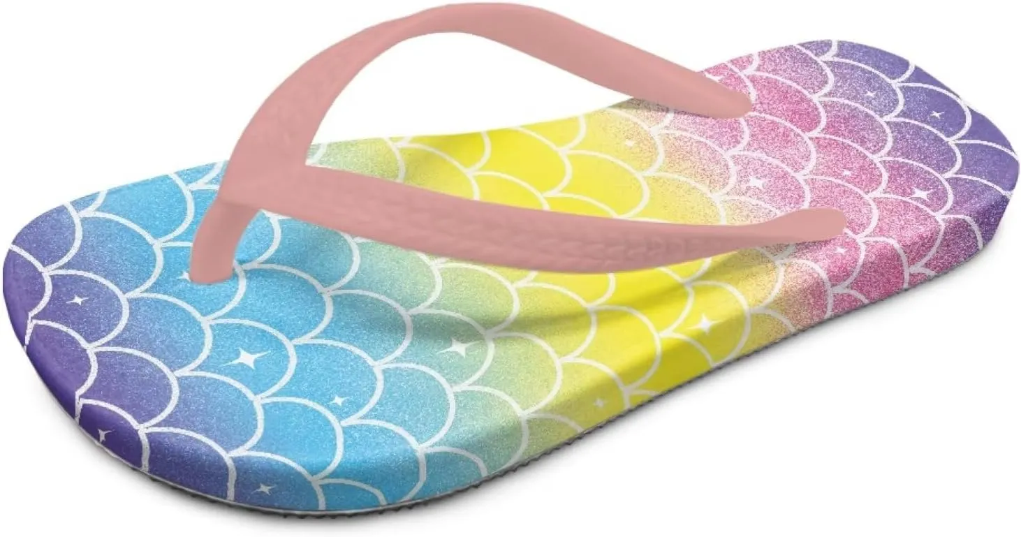 Girls Classic Non Slip Beach Sandals Beauty Mermaid Casual Flip Flop Surfer Girl