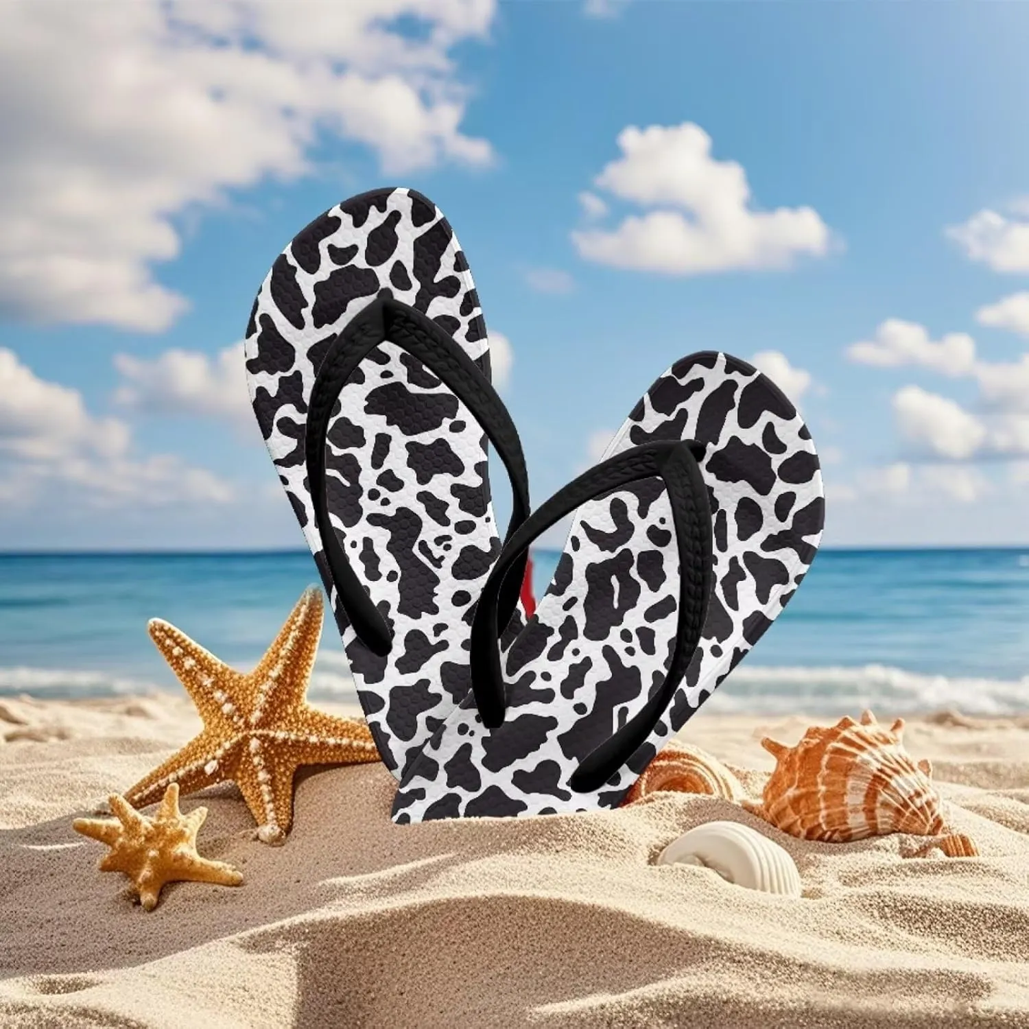 Girls Flip Flops Sandals Beauty Mermaid Print Water Park Summer Beach Swim Pool Shoes for Kids