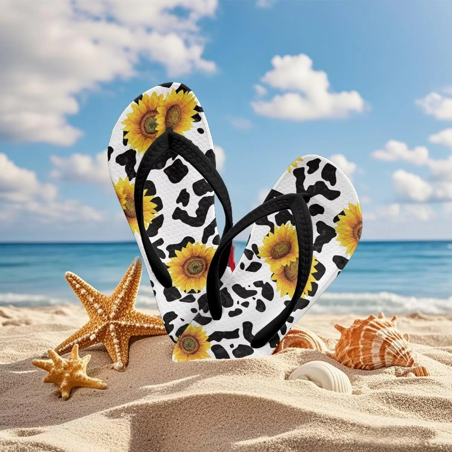 Girls Flip Flops Sandals Beauty Mermaid Print Water Park Summer Beach Swim Pool Shoes for Kids