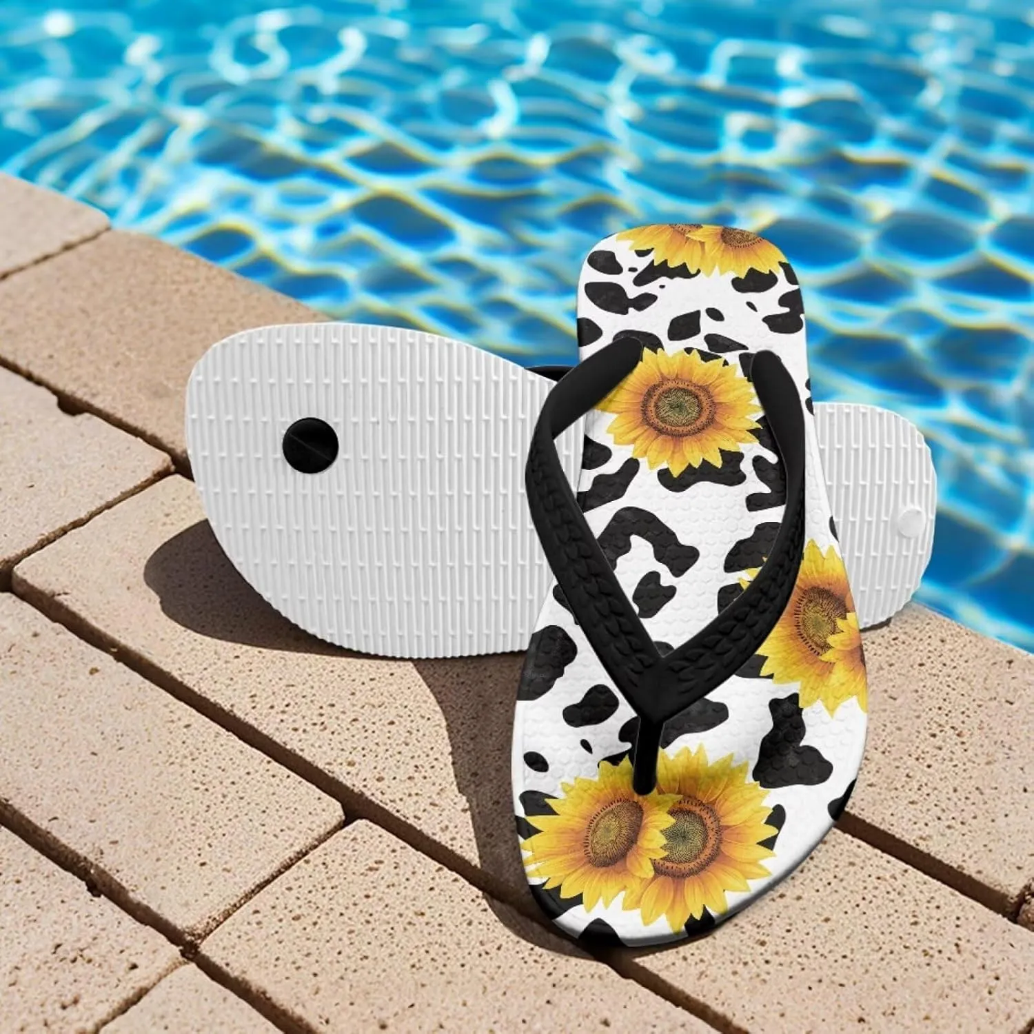 Girls Flip Flops Sandals Beauty Mermaid Print Water Park Summer Beach Swim Pool Shoes for Kids