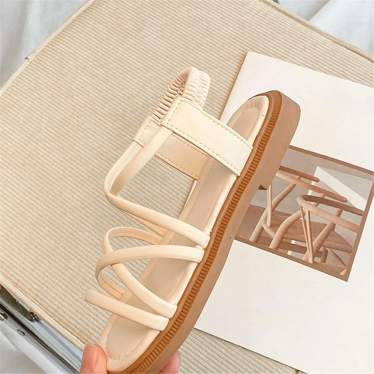 Girls Open Toe Sandals Summer Flat Dress Shoes Fashion Casual Beach Holiday Shoes (Toddler/Little Kid/Big Kids) (Beige, 3 Big Kids)