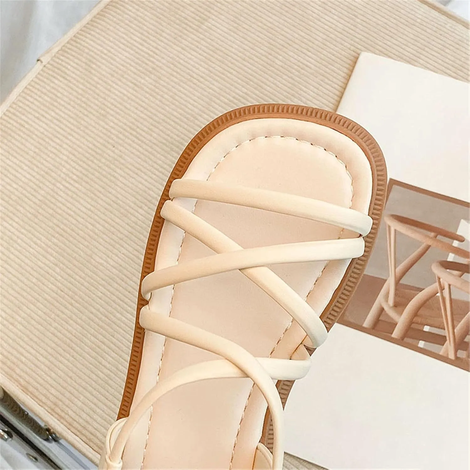 Girls Open Toe Sandals Summer Flat Dress Shoes Fashion Casual Beach Holiday Shoes (Toddler/Little Kid/Big Kids) (Beige, 3 Big Kids)