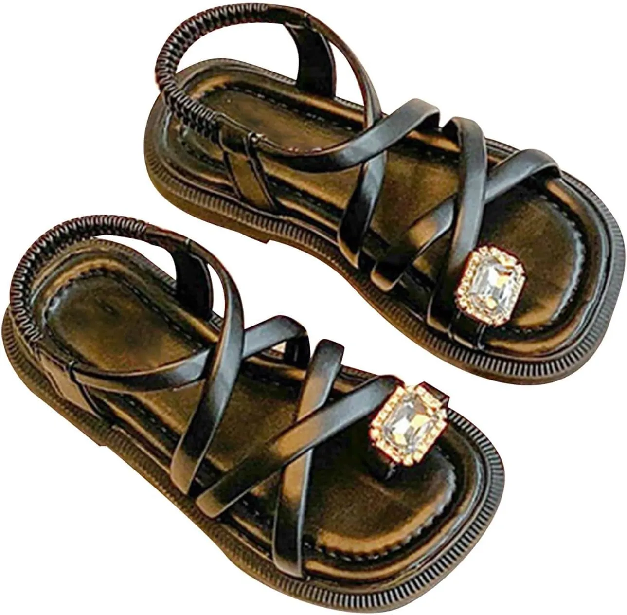Girls Sandals Open Toe Cute No Heels Dress Sandals Strappy Summer Beach Shoes Toddler/Little Toddler Sandals
