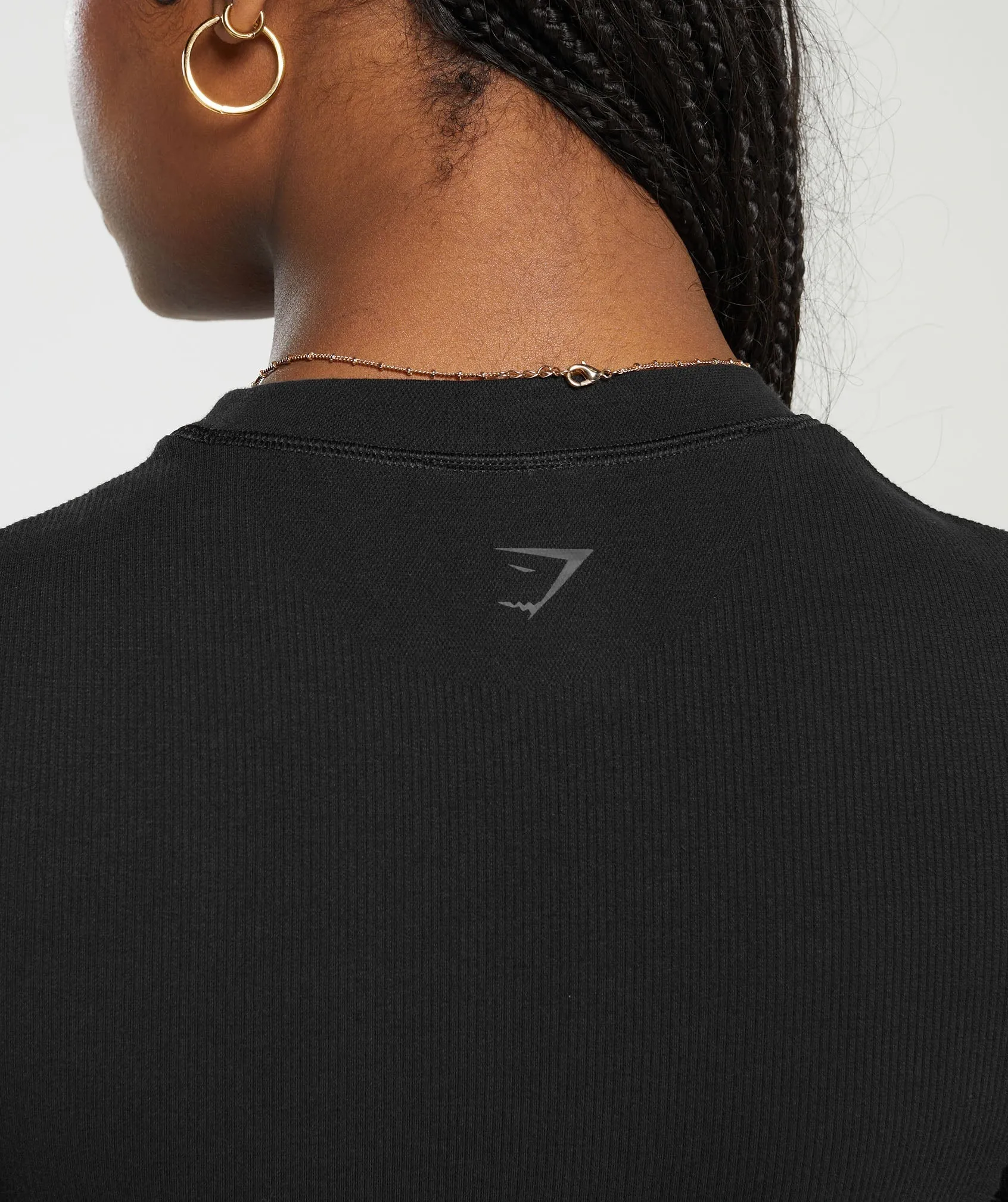 Gymshark Ribbed Cotton Seamless T-Shirt - Black