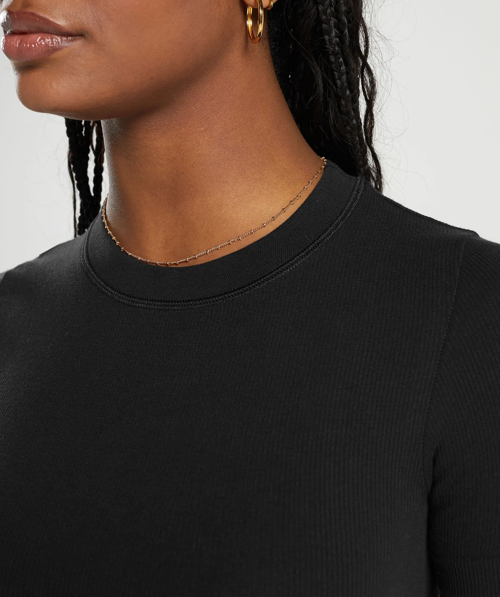 Gymshark Ribbed Cotton Seamless T-Shirt - Black
