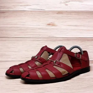 Handcrafted Summer Sandals for Relaxing Days Red Color