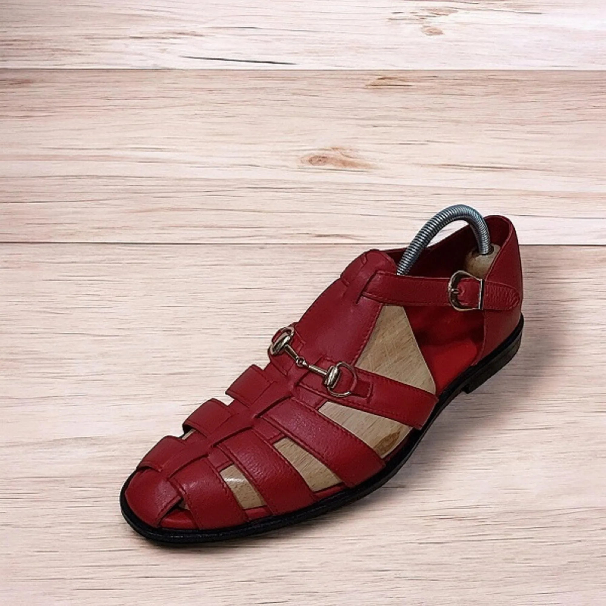 Handcrafted Summer Sandals for Relaxing Days Red Color