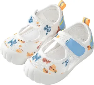 Infant Boys and Girls Baby Newborn Summer Sneakers Cute Dog Print Breathable Net Design Walking Flat Bottom Baby