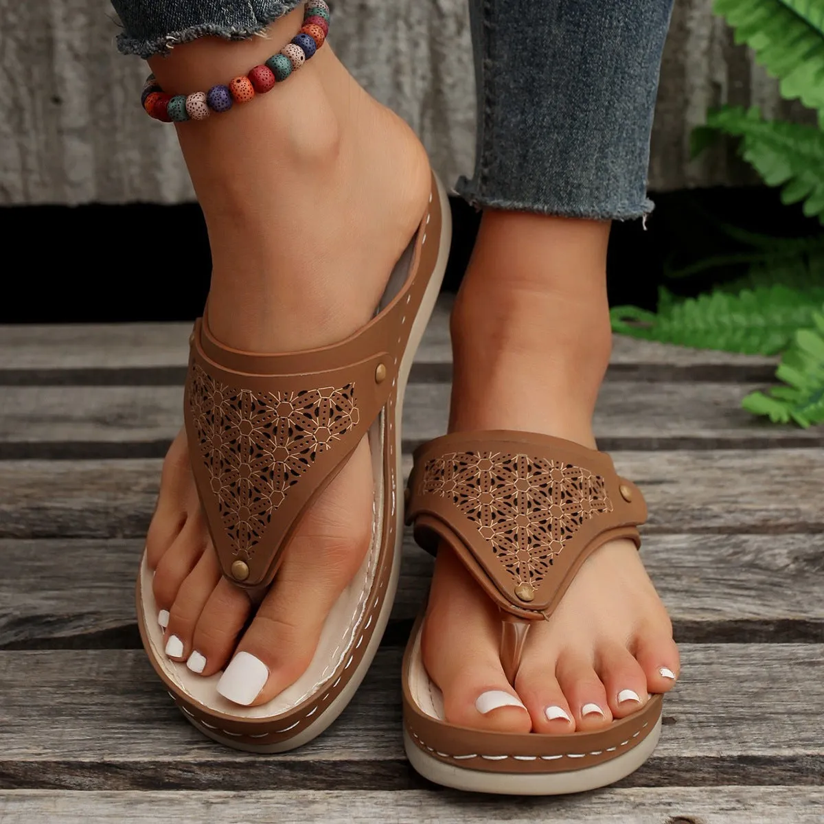 IslandEuphoria Stylish PU Flip Flops - Summer Comfort by The Nevermore