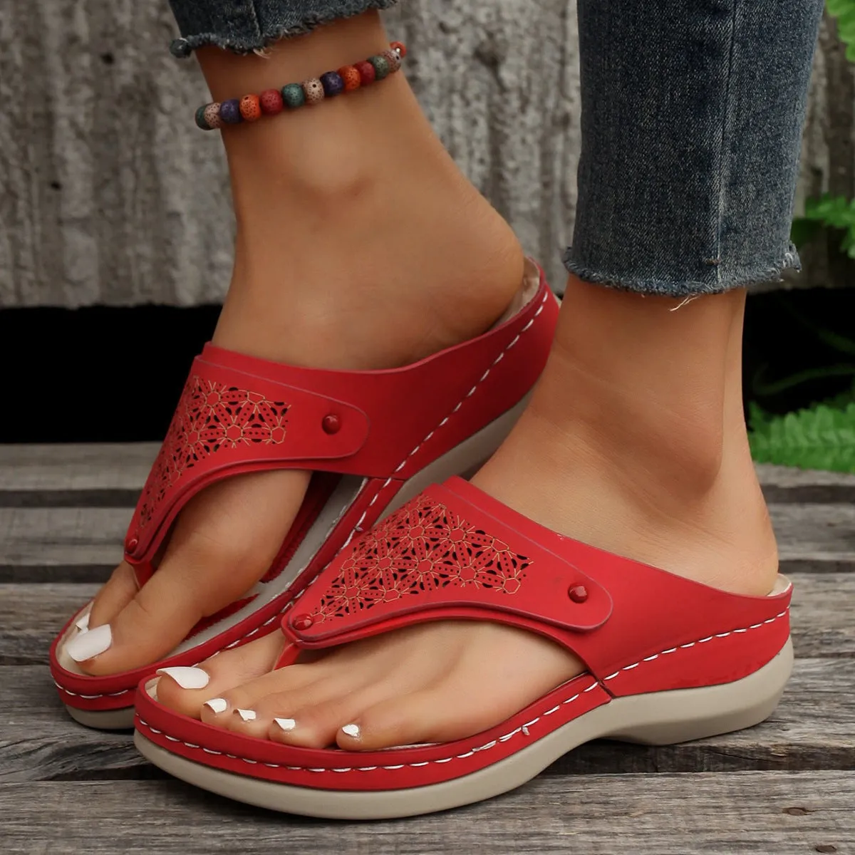 IslandEuphoria Stylish PU Flip Flops - Summer Comfort by The Nevermore