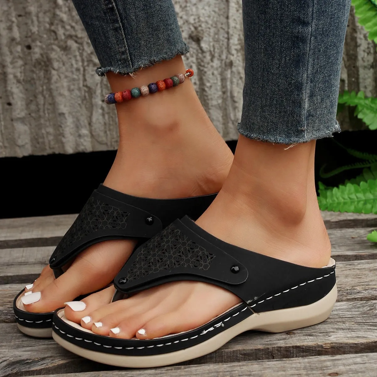 IslandEuphoria Stylish PU Flip Flops - Summer Comfort by The Nevermore