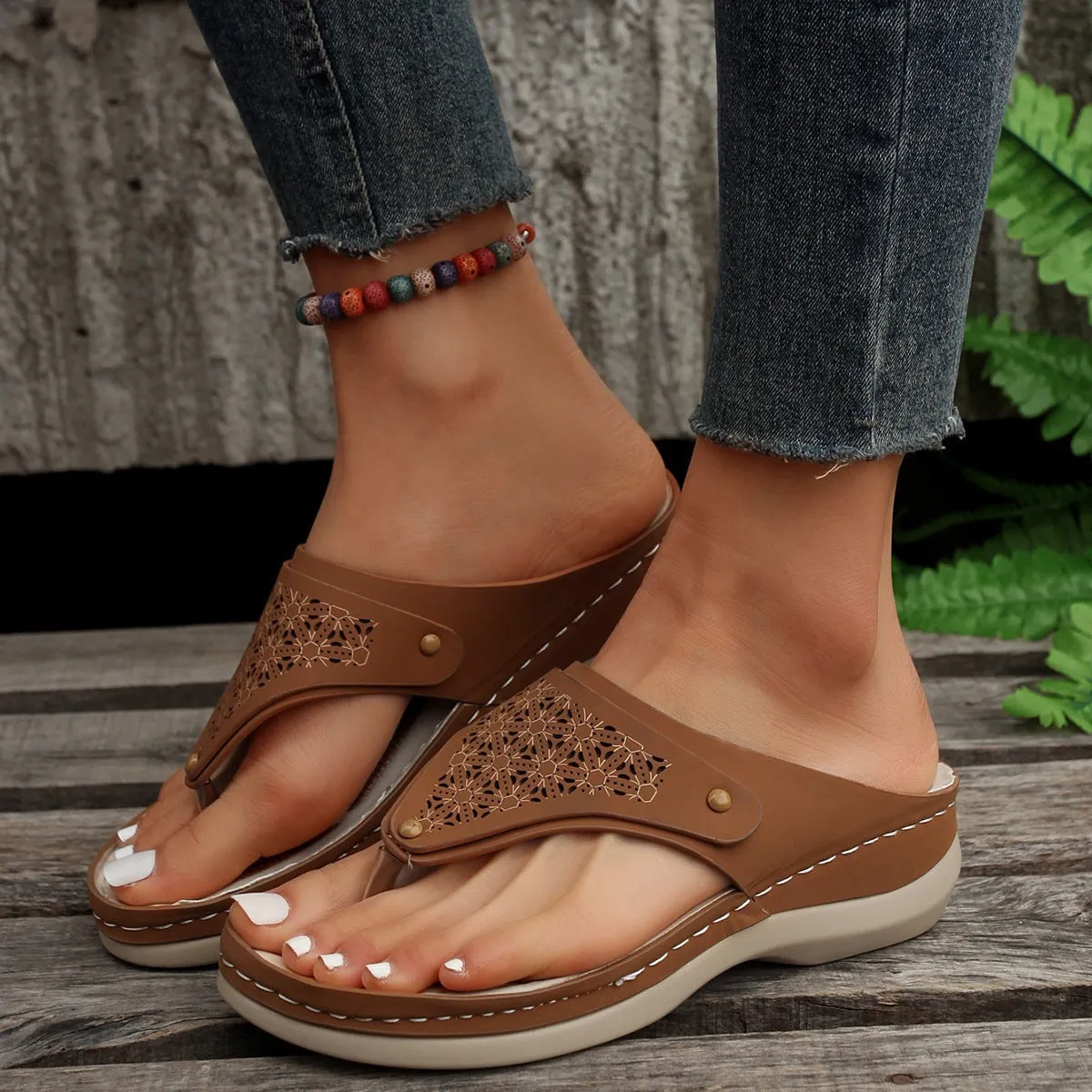 IslandEuphoria Stylish PU Flip Flops - Summer Comfort by The Nevermore