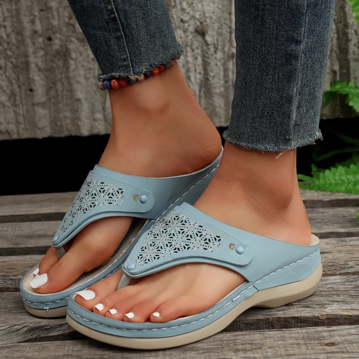IslandEuphoria Stylish PU Flip Flops - Summer Comfort by The Nevermore