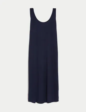 Jersey Round Neck Knee Length Slip Dress
