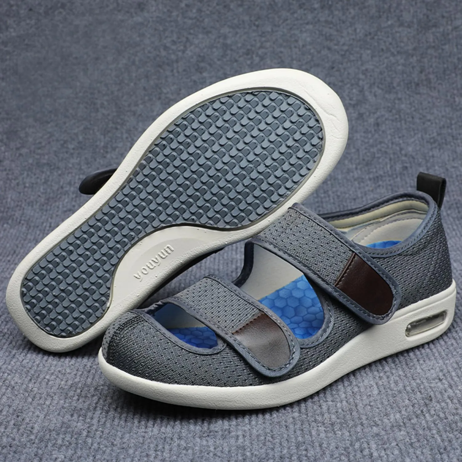 JITUUE Women Comfortable Diabetic Shoes Nursing Orthopedic Memory Foam Arch Suppor Walking Shoes