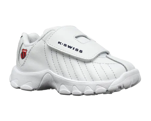 K-Swiss Kids St329 Strap White Navy Red Shoes