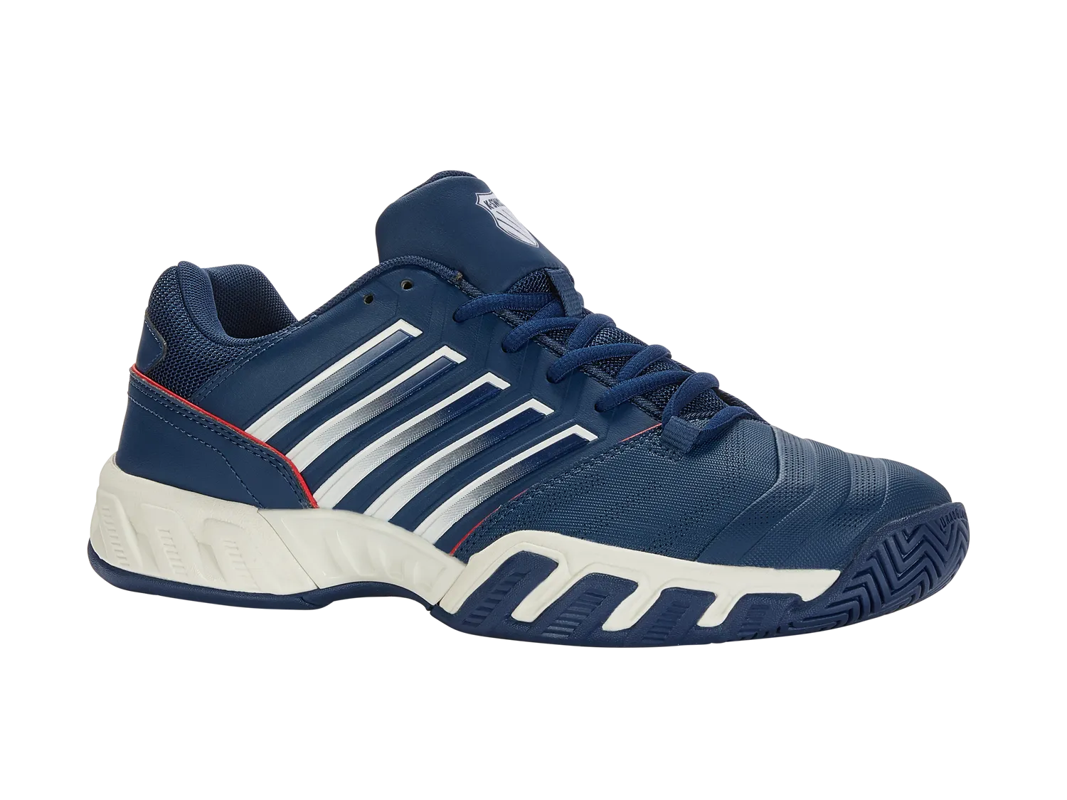 K-Swiss Men's Bigshot Light 4 Tennis Shoes in Blue Opal/Blanc De Blanc/Lollipop