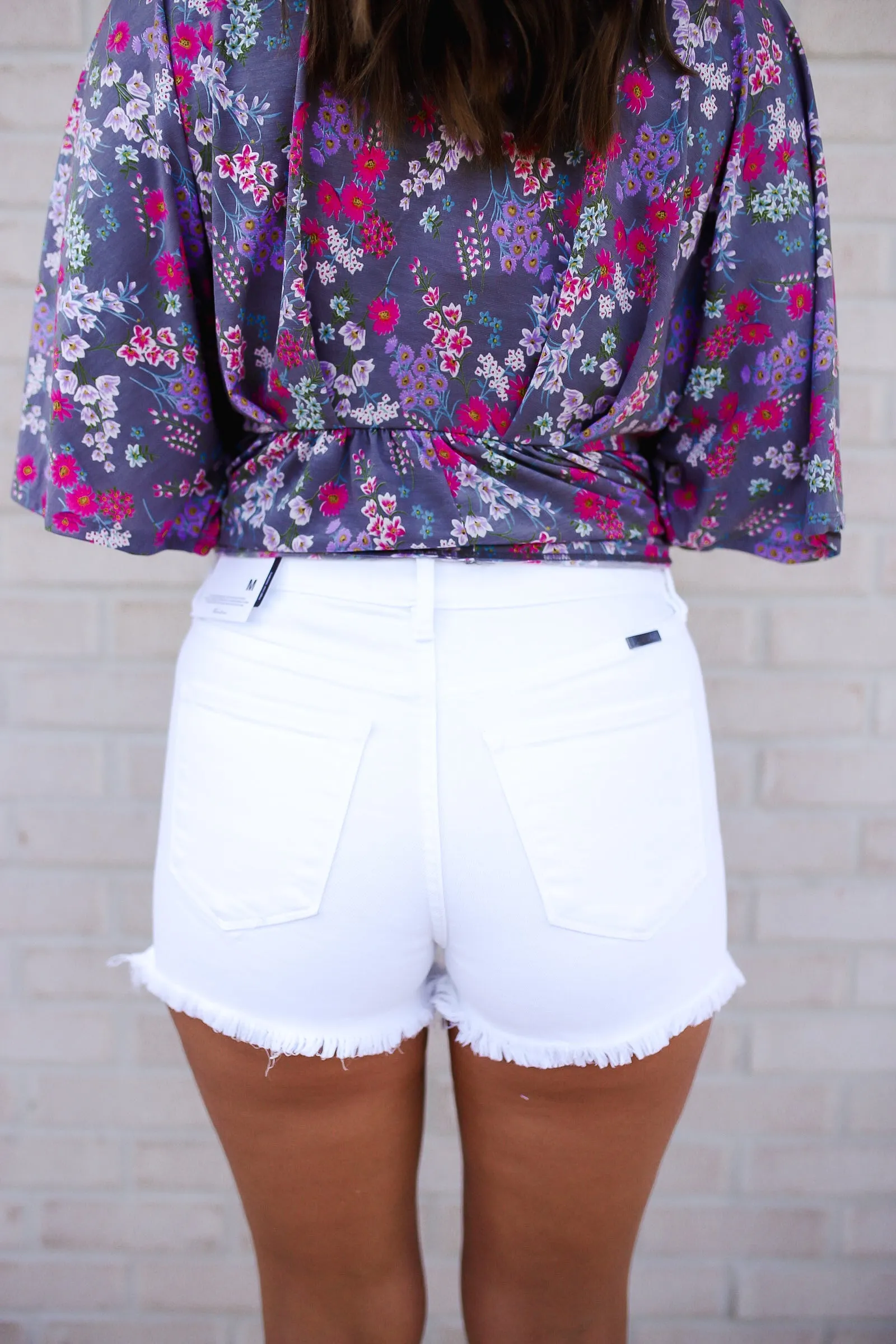 Kancan Full Size High Rise Frayed Hem Denim Shorts
