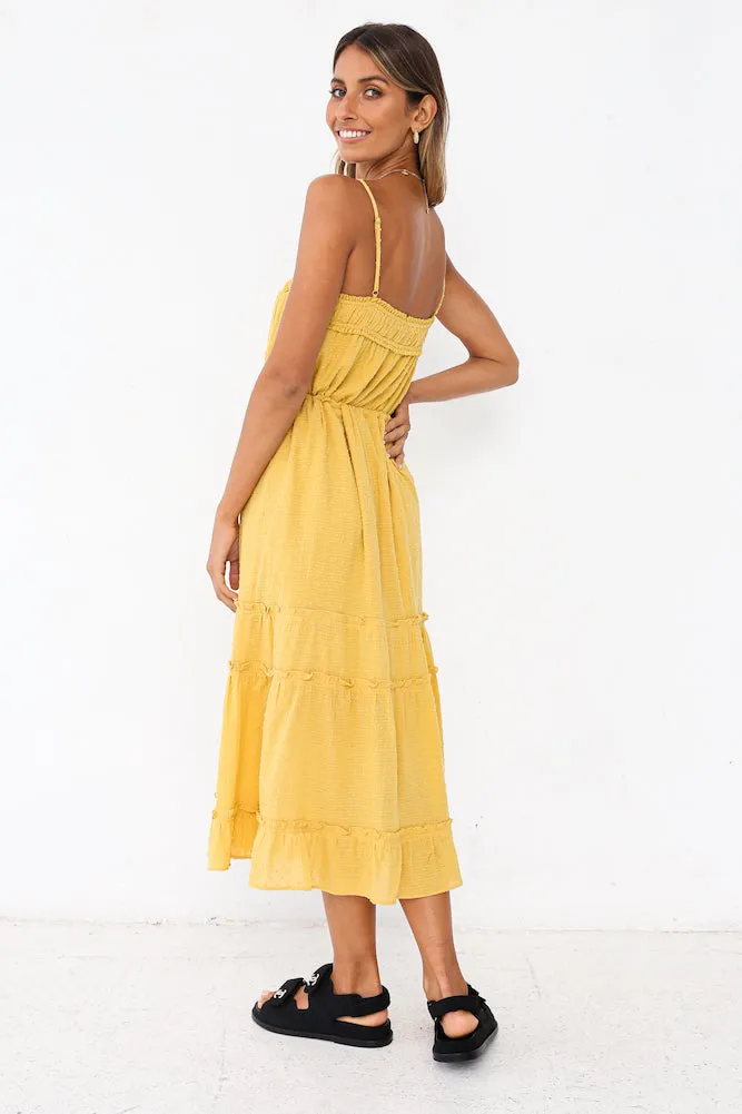 Kaya Midi Dress Mustard
