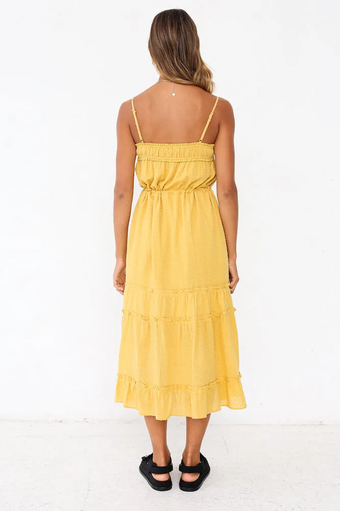 Kaya Midi Dress Mustard