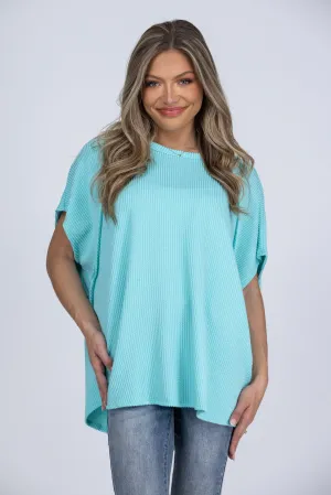 Keep It Ribbed Short Sleeve Top