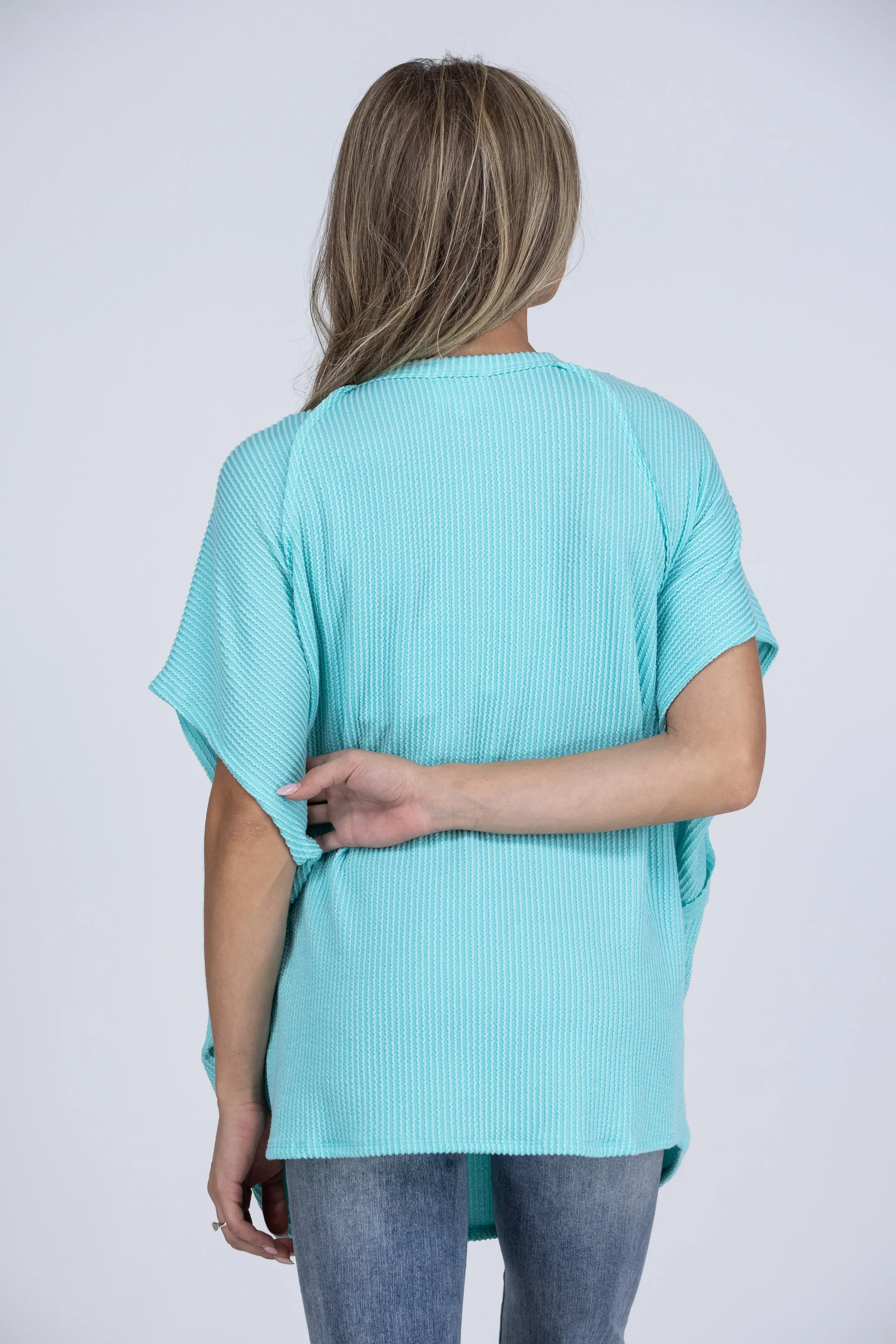Keep It Ribbed Short Sleeve Top