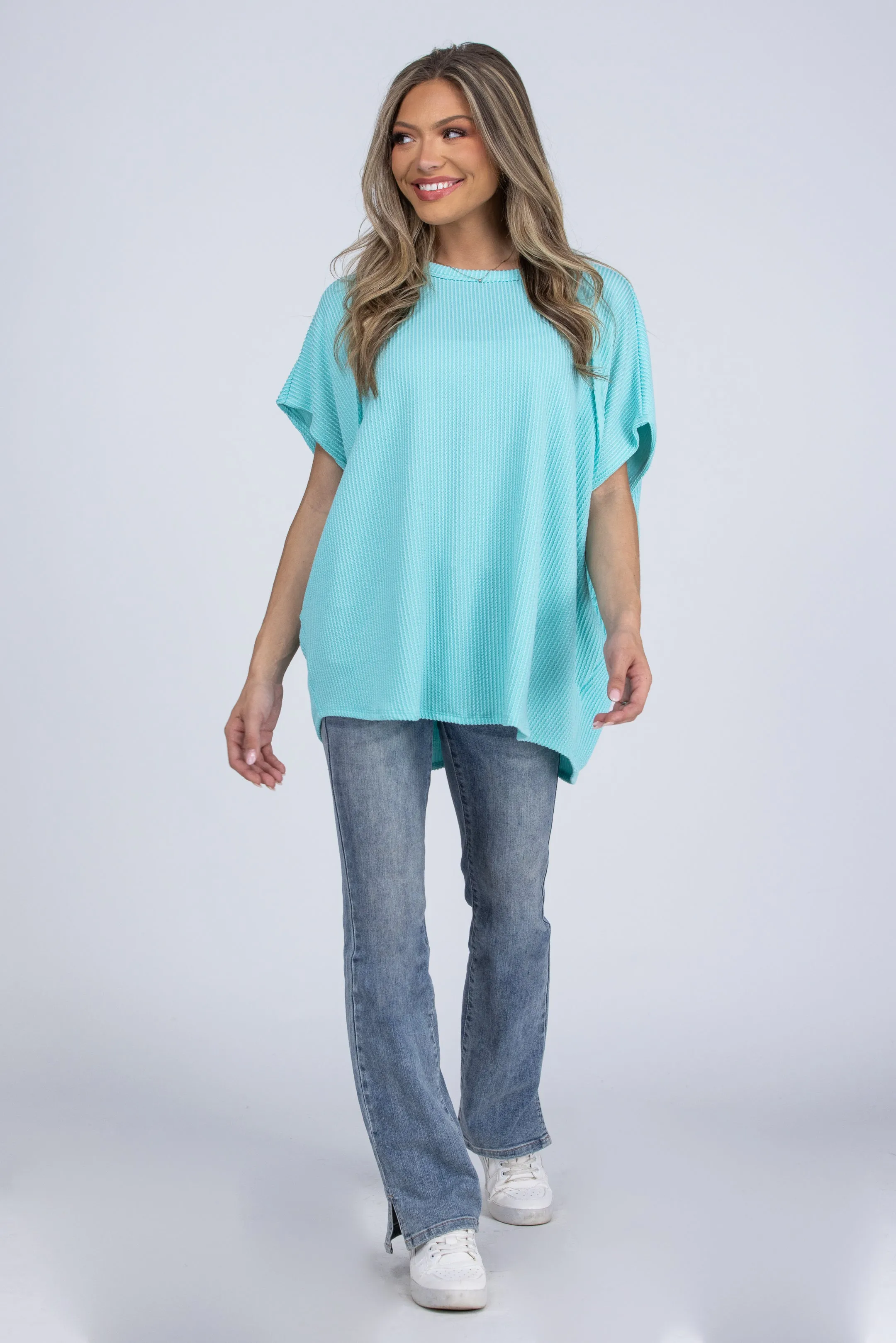 Keep It Ribbed Short Sleeve Top