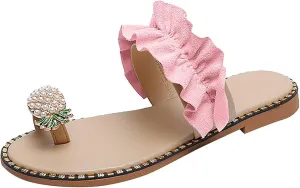Ladmiple Cute Sandals for Women Arch Support Anti-Slip Slippers Breathable Platform Sandal Beach Roman Flip Flop Shoes