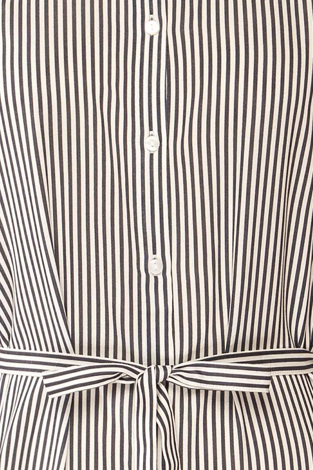 Latresne Black Stripes | Buttoned Midi Shirt Dress