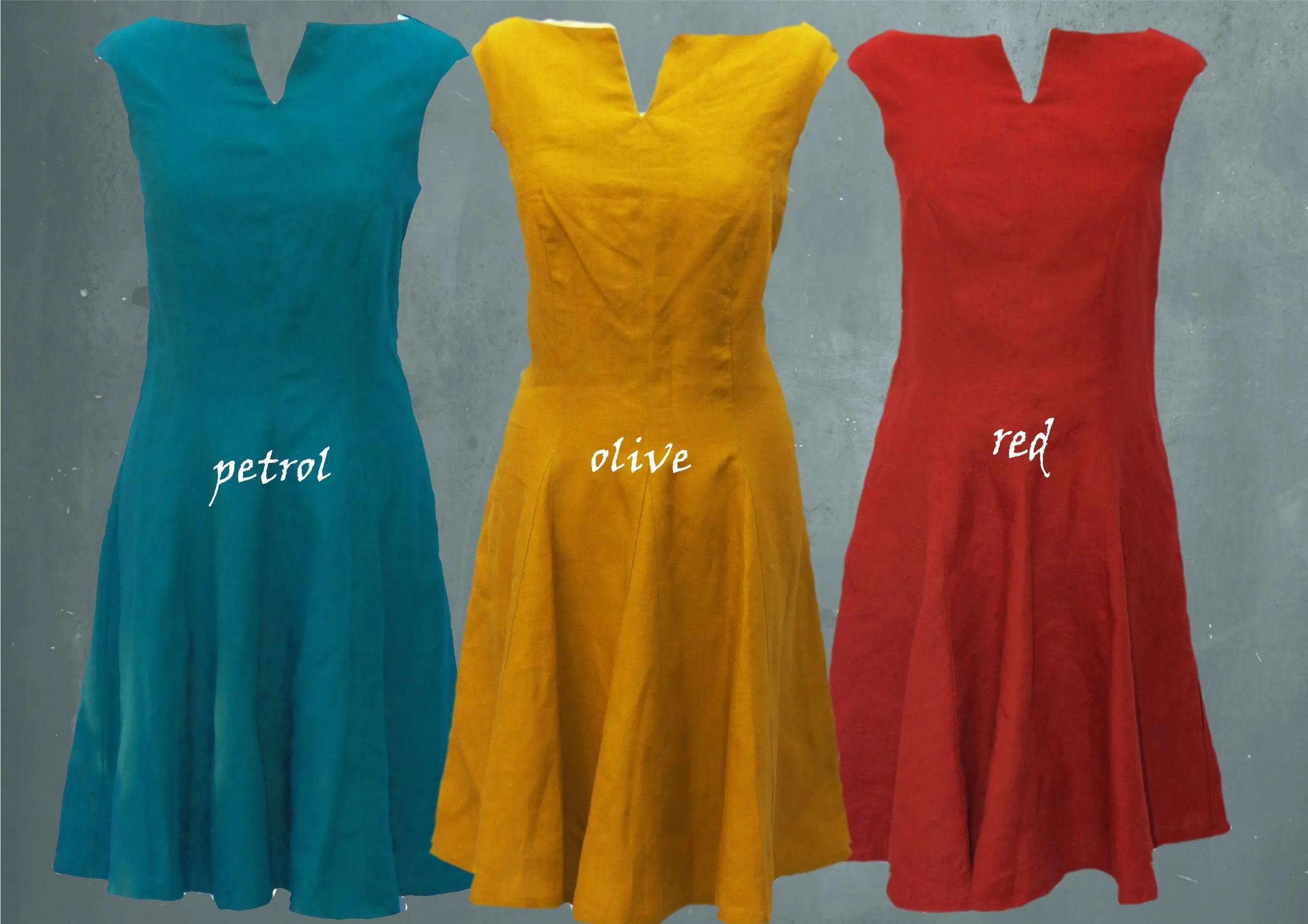 linnen jurkje met zwierige rok / organic linen swing dress,