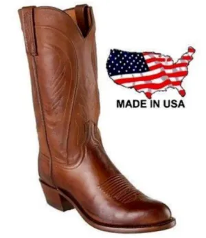Lucchese Women's 1883 Bart Tan Burnished Ranch Hand Calf Boots N4604.R4