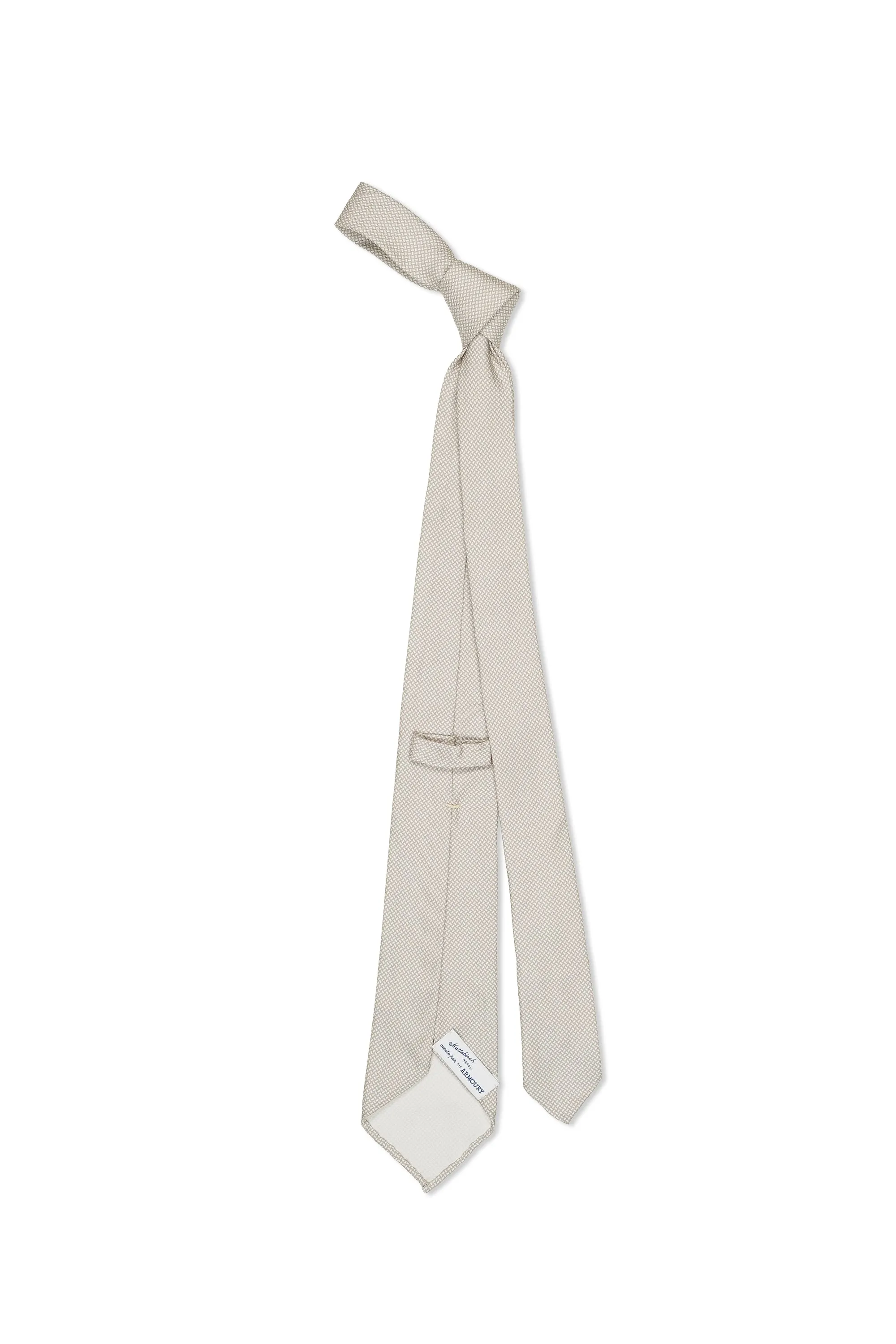 Mattabisch Beige with White Silk Tie