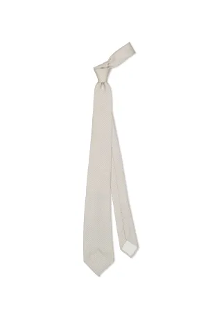 Mattabisch Beige with White Silk Tie