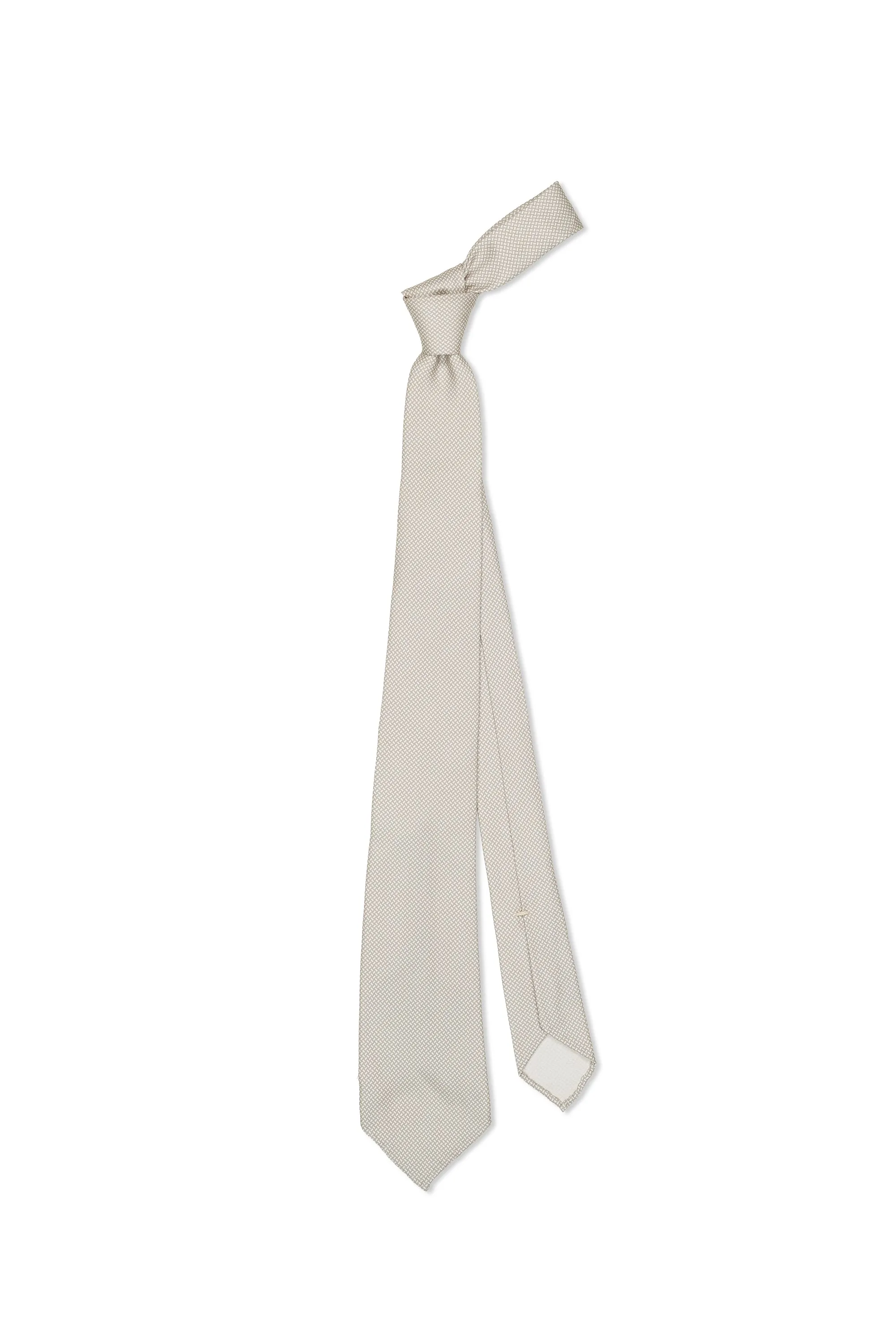 Mattabisch Beige with White Silk Tie