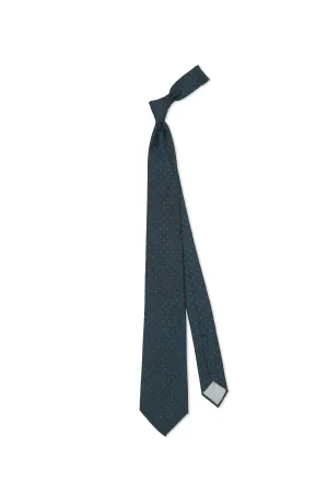 Mattabisch Navy with Blue/Orange Flower Pattern Silk Tie
