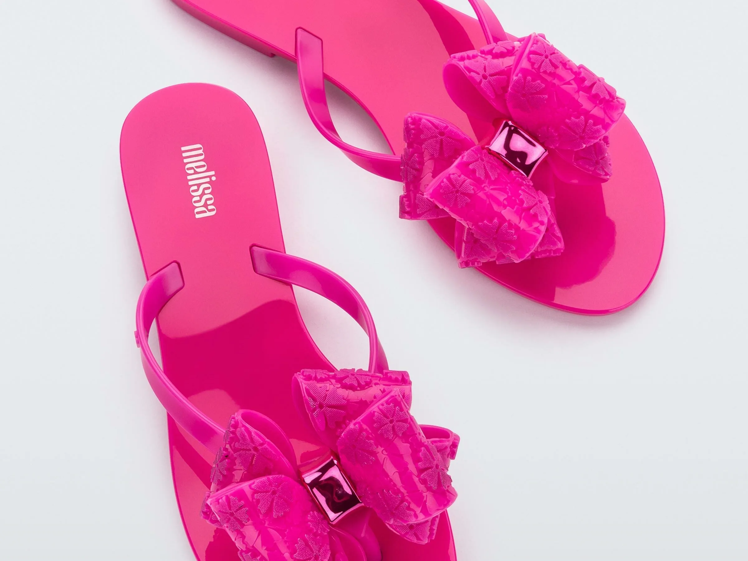 Melissa Harmonic Sweet IX AD Flat Pink Flipflops with Bow For Women