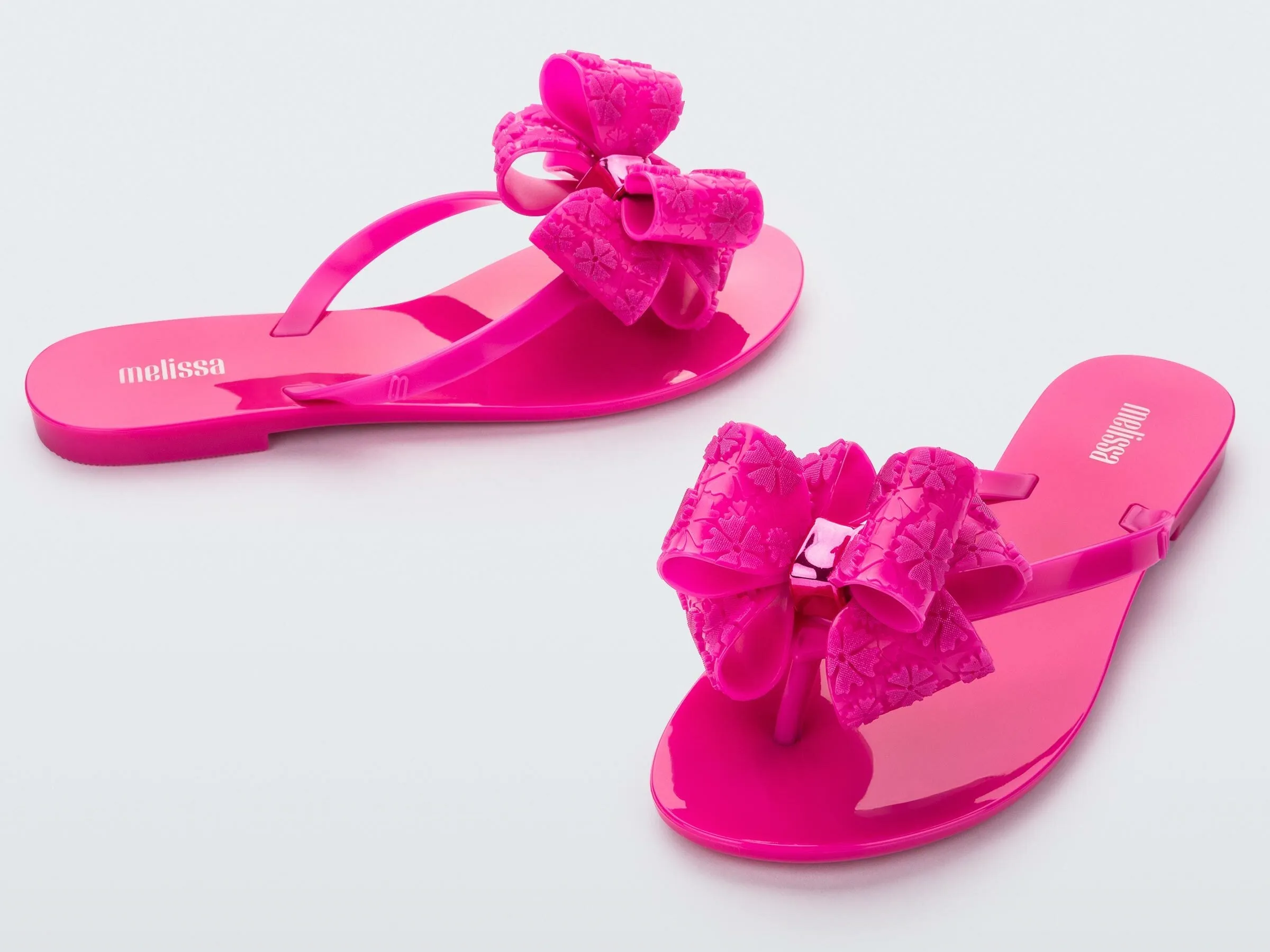 Melissa Harmonic Sweet IX AD Flat Pink Flipflops with Bow For Women