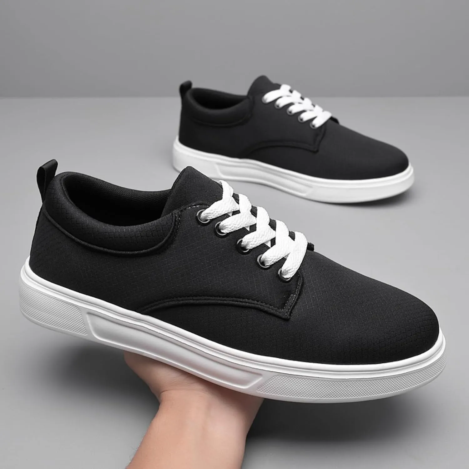 Men's Arch Support Insole Shoes Breathable Casual Comfortable Walking Sneaker Hook and Loop Orthopedic Sneakers