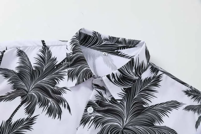 Men's Casual Ice Silk Printed Short-Sleeve Shirt & Shorts Set – Summer Sports Outfit