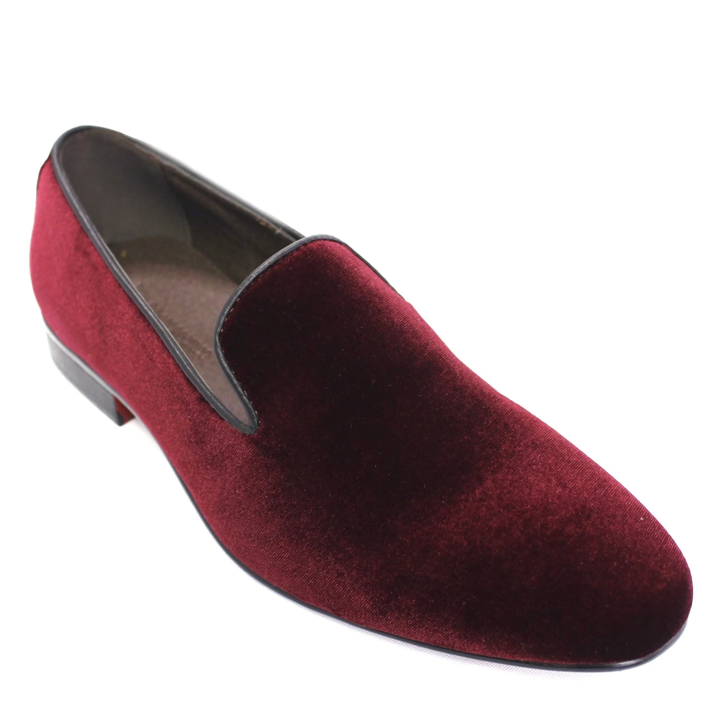 Men's Velvet Loafers - Burgundy
