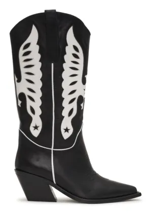 MID CALF TANIA BOOTS BLACK AND WHITE