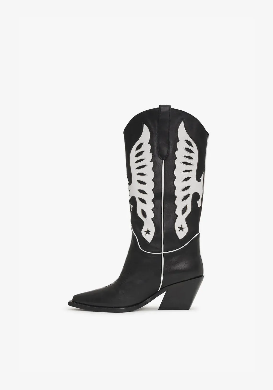 MID CALF TANIA BOOTS BLACK AND WHITE