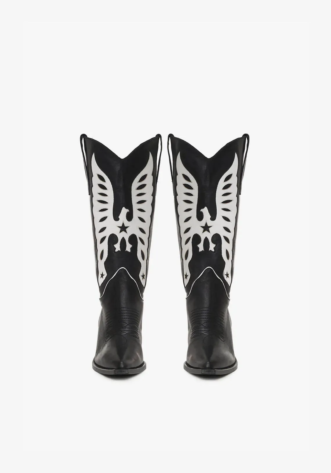 MID CALF TANIA BOOTS BLACK AND WHITE