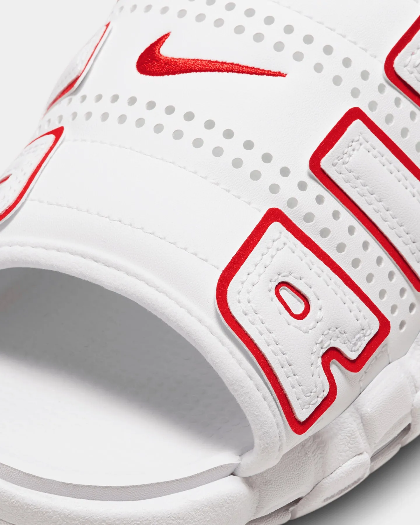 Nike Air More Uptempo Slides White/University Red