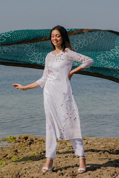 Okhai 'Vibgyor' Embroidered Cotton Kurta pant Set
