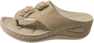 Orthotic Sandals for Women with Arch Support Floral Hollow Out Trendy Splicing Lightweight Thong Sandal Shoes