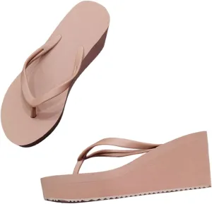 Platform Flip Flops for Women Slip on Wedge Sandals for Women Summer Beach Sandals Wedge Flip Flops